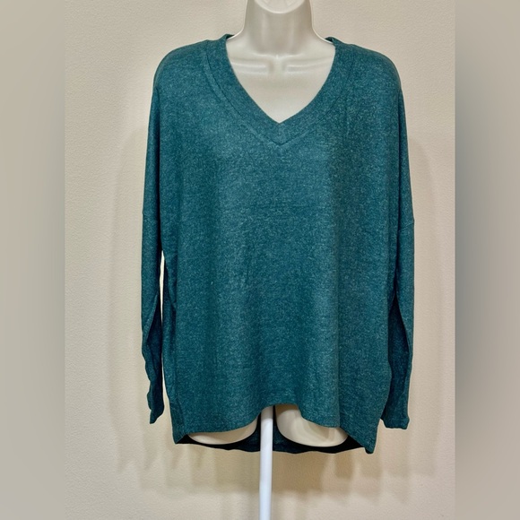 Soyaconcept Women's Tan V-Neck Long Sleeve Comfort Pullover Oversize Sweater M - Picture 1 of 11
